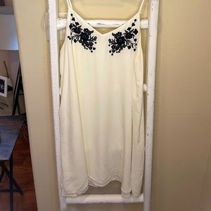 Off-White Spaghetti Strap Shift Dress